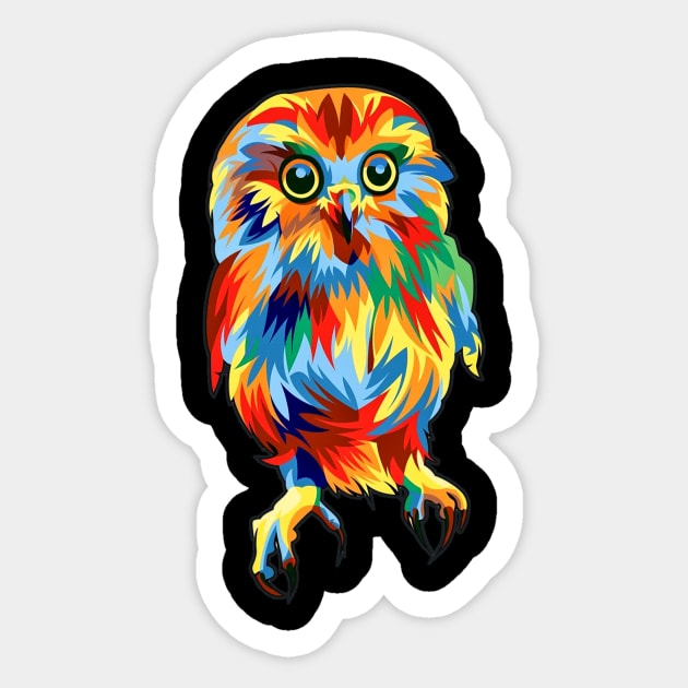 Owl in pop art Sticker by secondleader